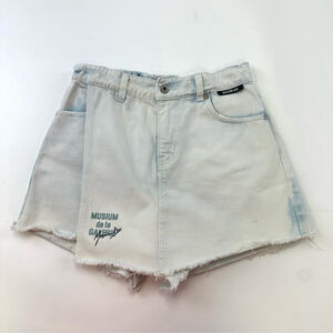 Musium Div light wash high rise denim skort 27